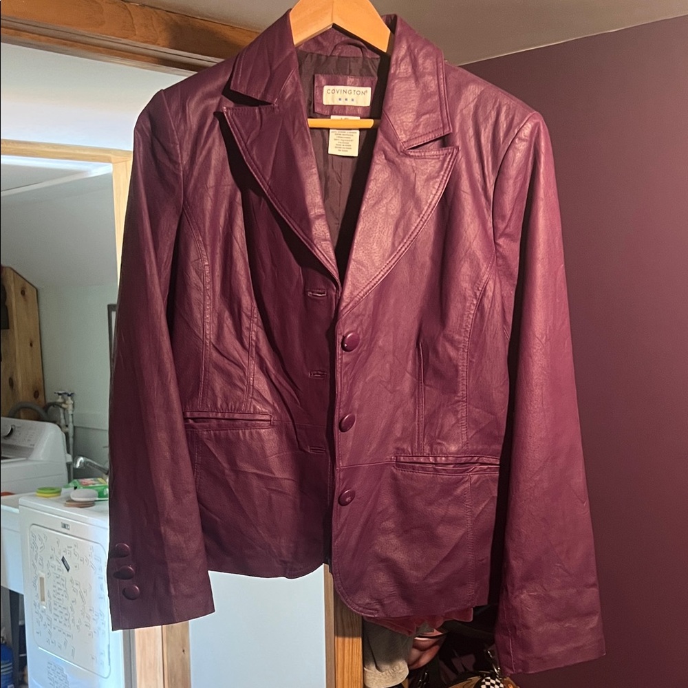 Covington Rich Purple Leather Jacket